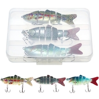 3, 9 Zoll / 0, 6 Unzen Bionic Multi Jointed Hard Bait S Swim Action Angelköder mit Tackle Box 6 Segment Angelköder Lebensechte künstliche Angelköder mit Drillingen