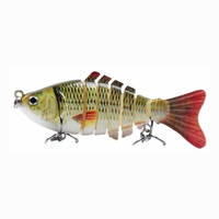 3.9in / 0.53oz Bionic Multi Jointed Hard Bait S Schwimmaktion Angelköder 7 Segment Sinking Angelköder VIB-Köder Crankbait 3D-Augen Lebensechte künstliche Angelköder Haken mit Drillingen Haken Tackle