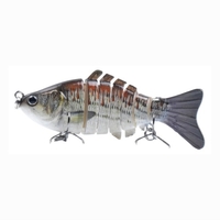 3.9in / 0.53oz Bionic Multi Jointed Hard Bait S Schwimmaktion Angelköder 7 Segment Sinking Angelköder VIB-Köder Crankbait 3D-Augen Lebensechte künstliche Angelköder Haken mit Drillingen Haken Tackle