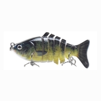 3.9in / 0.53oz Bionic Multi Jointed Hard Bait S Schwimmaktion Angelköder 7 Segment Sinking Angelköder VIB-Köder Crankbait 3D-Augen Lebensechte künstliche Angelköder Haken mit Drillingen Haken Tackle