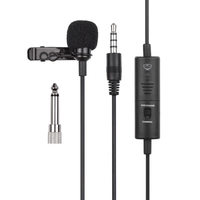 ACEMIC Omnidirektionaler Kondensator Lavalier Mikrofon Ansteckmikrofon Einzelkopf 3, 5 mm TRRS mit 6, 35 mm Adapter