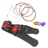 Acoustic Folk Guitar Zubehör-Kit mit Gitarrengurt + Gitarrensaiten + Fingerschutz (zufällige Farbabgabe) für Anfänger