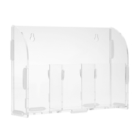 Acryl Fernbedienung Aufbewahrungsbox Kleinigkeiten Halter Wand Bin Lagerregal Container w / 3 Gitter für Home Office