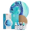 Acryl-Gießfarbe Set mit 4 Flaschen (60 ml) Flaschen Flüssige Acrylfarbe mit hohem Durchfluss für Leinwand Holz Stein Glasfliesen Papier