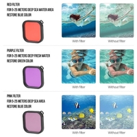 Action Camera Wasserdichte Hülle + Rot Pink Lila Filter Set Ersatz für GoPro Hero 9 Tauchen Surfen Schnorcheln