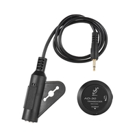Adeline AD-30 Mini Piezo Pickup Kontakt Mikrofon Transducer mit 6, 35mm Ausgangstecker Schwanz Nagelklemme für Akustik Klassische Folk Gitarre Violine Ukulele