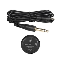 Adeline AD-35 Mini Piezo Pickup Kontakt Mikrofon Transducer mit 6.35mm Ausgangsstecker 3 Meter Kabel für Akustik Klassische Folk Gitarre Violine Ukulele