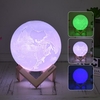 Aibecy 10cm / 3.9in 3D gedruckte Erde Lampe LED Licht 3 Farben schaltbar (weiß / grün / blau) Einstellbare Helligkeit Touch Control USB Aufladen mit Holzständer Festival Geschenk Home Office Western Restaurant dekorative Nachtlicht