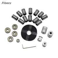 Aibecy 3D Drucker Teile Linear Motion Kit LM8UU 608ZZ 624ZZ Lager Kopplerwelle 20 Zähne Riemenscheibenräder 2M GT2 Riemen