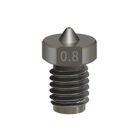 Aibecy 3D-Druckerteile Gehärteter Stahl Die Stahldüse 1, 75 mm 0, 2 / 0, 3 / 0, 4 / 0, 5 / 0, 6 / 0, 8 / 1, 0 mm für Creality 3D-Drucker 1, 75 mm Filament