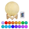 Aibecy 8cm / 3.1in 3D Gedruckte Erde Lampe LED Licht 16 Farben RGB Einstellbare Helligkeit Touch & Fernbedienung USB Aufladen mit Holzständer Festival Geschenk Home Western Restaurant Dekorative Nachtlicht