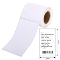 Aibecy Etikettendrucker Aufkleber Thermoetikettenpapier Selbstklebende bedruckbare Papierrolle Wasserdicht Ölbeständig Reißfest für Preis Name Barcodedruck für Thermodrucker der Serie DP23/DP30 Etikettendrucker