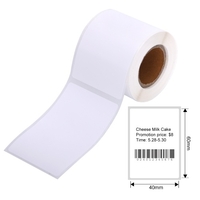 Aibecy Etikettendrucker Aufkleber Thermoetikettenpapier Selbstklebende bedruckbare Papierrolle Wasserdicht Ölbeständig Reißfest für Preis Name Barcodedruck für Thermodrucker der Serie DP23/DP30 Etikettendrucker