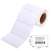 Aibecy Etikettendrucker Aufkleber Thermoetikettenpapier Selbstklebende bedruckbare Papierrolle Wasserdicht Ölbeständig Reißfest für Preis Name Barcodedruck für Thermodrucker der Serie DP23/DP30 Etikettendrucker
