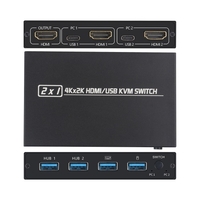 AIMOS AM-KVM 201CL 2-in-1-HDMI / USB-KVM-Switch-Unterstützung HD 2K * 4K 2 Hosts teilen sich 1 Monitor / Tastatur- und Maussatz