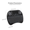 Air Mouse-Tastatur 2, 4 G Wireless RF-Fernbedienung Hintergrundbeleuchtete Multimedia-Fernbedienung Touchpad Wiederaufladbare Combos Handheld-Tastatur (Schwarz)