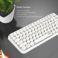 Ajazz 308i Bluetooth-Tastatur,  runde Tastenabdeckung,  10 m Bluetooth-Verbindung 84 Tasten für Windows 2000,  Windows XP,  Windows ME,  Windows VISTA,  Windows 7/8/10,  Weiß
