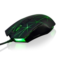 Ajazz AJ52 7 RGB-Modi mit Hintergrundbeleuchtung Professionelle E-Sport-Gaming-Maus mit Kabel und einstellbarer DPI 750/1000/1250/1500/1750/2000/2500 Schwarz + Muster