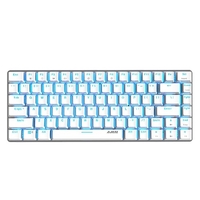 Ajazz AK33 82 Tasten USB-Kabel Mechanische Tastatur Monochromatische Hintergrundbeleuchtung Gaming-Tastatur Weiß mit blauen Schaltern