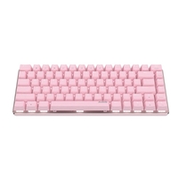 Ajazz AK33 82 Tasten USB-Kabel Mechanische Tastatur Monochromatische weiße Hintergrundbeleuchtung Gaming Office-Tastatur Pink mit roten Schaltern