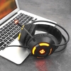 Ajazz AX120 Luminous Headset 3, 5 mm Audio-USB-Anschluss 50 mm Surround Bass Sound Musik Kopfhörer Omnidirektionales Mikrofon Weiche,  atmungsaktive Ohrenschützer Kopfhörer für Computer Office Gaming