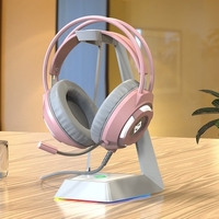 Ajazz AX120 USB-Kabel-Headset 3, 5-mm-Stereo-Gaming-Headset Noise Cancelling-Kopfhörer mit 50-mm-Mikrofon-Treibereinheit Pink