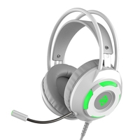 Ajazz AX120 USB-Kabel-Headset 3, 5-mm-Stereo-Gaming-Headset Noise Cancelling-Kopfhörer mit Mikrofon 50-mm-Treibereinheit Weiß