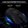 Ajazz i309Pro 2.4G Drahtlose kabelgebundene Dual-Mode-Maus vom Typ C Wiederaufladbare Gaming-Maus Ergonomische Mäuse mit RGB-Lichteffekt Schwarz