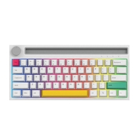 Ajazz K620T BT & Kabelgebundene mechanische Dual-Mode-Tastatur 62 Tasten Kompakte mechanische RGB-Gaming-Bürotastatur Weiß (rosa Schalter)