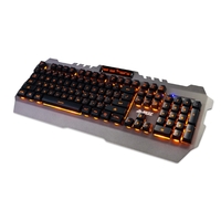 AJAZZ USB Wired Gaming Mechanische Feel Tastatur Gelb Hintergrundbeleuchtung Wasserdichte Legierung Panel 104 Schlüssel für Gaming Office Schwarz