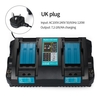 Akku-Ladegeräte für Elektrowerkzeuge DC18RD-Schnellladegerät mit zwei Anschlüssen Geeignet für Makita 4A 120W-Akkus mit 7, 2 bis 18 V Netzteil