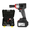 Akku-Schlagschrauber 980 Nm bürstenloser Drehmomentmotor mit 1/2 und 5/16 Zoll Schnellspannfutter 2x6.0A Schnellladegerät Multifunktions-Schlagkit mit variabler Geschwindigkeit,  Riemen und Tragetasche