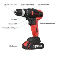 Akku-Schraubendreher Yuclam Elektro-Schraubendreher Bürstenloser Zwei-Gang-Schlagbohrschrauber mit LED-Licht 25 + 1 Drehmoment Flexible Welle 3/8 Zoll Spannfutter 50 Nm Power-Schraubendreher für Möbelmontage Heimwerker-Projekt