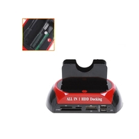 All in 1 HDD Docking Station e-SATA-Hub Kartenleser 2.5 "3.5" Dual Slots USB 2.0 SATA IDE mit One Touch Backup