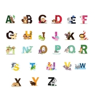 Alphabet geformte Wandtattoos DIY Brief Thema Jungen Kinderzimmer Wandaufkleber