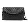 Alte Frauen gesteppte Umhängetasche PU Leder Klappe vorne Crossbody Umschlag Tasche Clutch weiß/schwarz