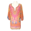 Alte Frauen kleiden Barock Floral Print V Hals böhmischen Shift Kleid locker lässig Strand Kleid blau/Rose