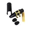 Altsaxophon Saxophon Mundstück Kunststoff mit Cap Metallschnalle Reed Mundstück Patches Pads Kissen
