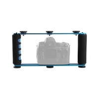 Aluminiumlegierung Dual Hand Grip Selfie Stick 1/4 Zoll Schraube Halterungen Handgriff für Telefon DSLR Action Kamera Schwarz