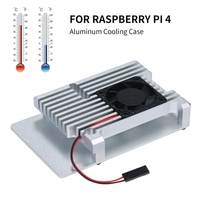 Aluminiumlegierung Fall für Himbeer-Pi 4 Metallgehäuse Schutzhülle mit Lüfter Himbeer-Pi Rüstung Fall Splitter