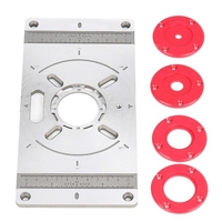 Aluminiumlegierung Router Tisch Einlegeplatte Trimmmaschine Gravierwerkzeug Flip Board mit 4 Ringen für die Holzbearbeitung