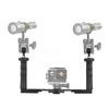 Aluminiumlegierung-Tauchhandgriff-Behälter-Haltewinkel Doppelhandhandgriff-Video-Stabilisator-beweglicher Balancer-Halter mit 1/4 Zoll-Schrauben-u