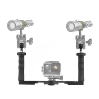 Aluminiumlegierung-Tauchhandgriff-Behälter-Haltewinkel Doppelhandhandgriff-Video-Stabilisator-beweglicher Balancer-Halter mit 1/4 Zoll-Schrauben-u