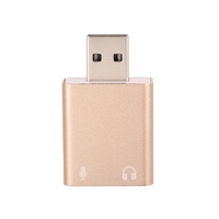 Aluminiumlegierung USB Externer Stereo Sound Adapter USB Audio Soundkarte Virtueller 7.1 Mikrofon Konverter mit 3.5mm Klinke für Mac OSX Win 7/8 Android