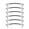 ammoon 15cm / 6in Gitarren-Effektpedal Instrument Patchkabel 1/4 "Silber rechtwinklig schwarze PVC-Jacke,  6er Pack
