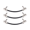 ammoon 15cm / 6in Gitarren-Effektpedal Instrument Patchkabel 1/4 "Silber Rechtwinklige Stecker Schwarz PVC-Jacke,  3er Pack