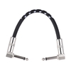 Ammoon 3-Pack Gitarreneffekt Pedal Instrument Patchkabel 15cm / 0, 5ft lang mit 1/4 Zoll 6.35mm Silber rechtwinkliger Stecker schwarz + weiß gewebte Jacke
