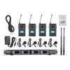 ammoon 4S Professional 4 Kanal UHF Wireless Lavalier Reverskragen Clip-on-Mikrofon-System für Karaoke Family Party Präsentation Performance Public Address