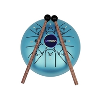 ammoon 5, 5 Zoll Mini Steel Zungentrommel 8 Noten C Key Handpan Drum Percussion Instrument mit chinesischem Tierkreismuster und Tasche Musikbuchschlägel (Hundemuster & Hellpurpurne Farbe)
