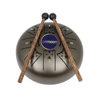 ammoon 5, 5 Zoll Mini Steel Zungentrommel 8 Noten C Key Handpan Drum Percussion Instrument mit chinesischem Tierkreismuster und Tasche Musikbuchschlägel (Hundemuster & Hellpurpurne Farbe)
